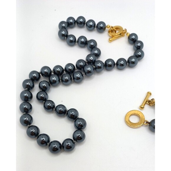 Carolee Vintage Gold Tone Faux Pearl Necklace & Bracelet Set - Picture 2 of 7